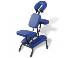 vidaXL Sillón de masaje plegable y portátil azul