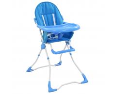vidaXL Trona de bebé azul y blanco