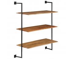 vidaXL Estantería de pared de madera maciza de acacia 94x35x113 cm