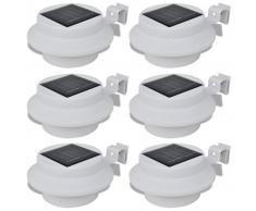 vidaXL Foco solar blanco para vallas de jardín, 6 unidades