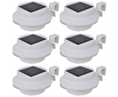 vidaXL Foco solar blanco para vallas de jardín, 6 unidades