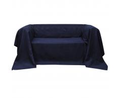vidaXL Funda color azúl marino para sofá de micro-gamuza, 270 x 350 cm