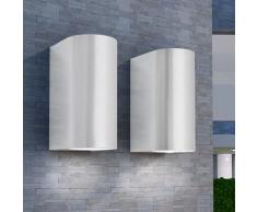vidaXL Lámparas de pared de exterior luz superior e inferior 2 unidades