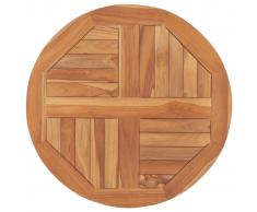 vidaXL Superficie de mesa redonda madera maciza de teca 2,5 cm 60 cm