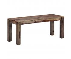 vidaXL Banco de madera maciza de sheesham gris 110 cm