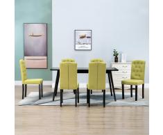 vidaXL Sillas de comedor 6 unidades de tela verde