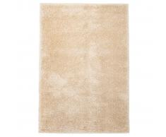 vidaXL Alfombra shaggy de pelo 140x200 cm beige