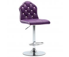 vidaXL Taburete de cocina de cuero sintético morado