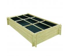 vidaXL Jardinera para verduras madera pino impregnada FSC 197x100x40cm