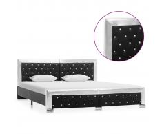 vidaXL Estructura de cama cuero sintético negro 180x200 cm