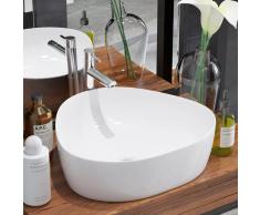 vidaXL Lavabo triangular de cerámica blanco 50,5x41x12 cm
