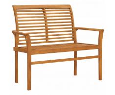 vidaXL Banco de jardín de madera maciza de teca 112 cm