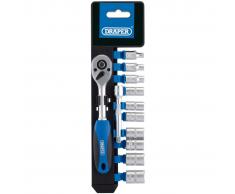 Draper Tools Set de vasos métricos y carraca 12 piezas 1/4" 16369