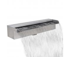 vidaXL Fuente cascada rectangular piscina acero inoxidable 45 cm