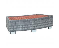 vidaXL Escalón para jacuzzi ratán sintético gris 92x45x25 cm