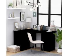 vidaXL Escritorio esquinero de aglomerado negro 145x100x76 cm