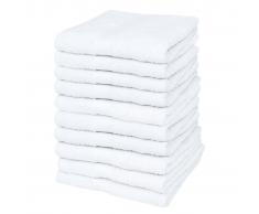 vidaXL 10 Toallas blancas de algodón, 30 x 50 cm, 500gr/m²