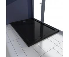 vidaXL Plato de ducha rectangular ABS negro 80x110 cm