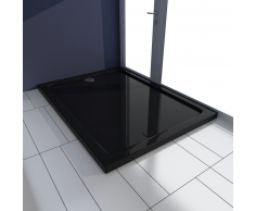 vidaXL Plato de ducha rectangular ABS, color negro, 80 x 110 cm
