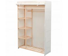 vidaXL Armario de tela y madera de pino 110x40x170 cm