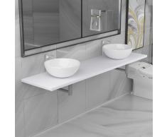 vidaXL Conjunto de muebles de baño de tres piezas cerámica blanco