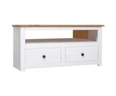 vidaXL Mueble esquinero TV madera pino estilo Panamá blanco 93x55x49cm