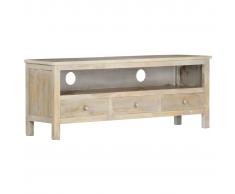 vidaXL Mueble para TV de madera maciza de mango gris 120x30x45 cm