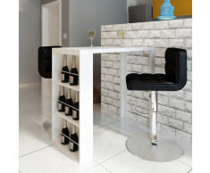vidaXL Alto Brillo Mesa de Bar Comedor con 3 Estantes Blanco