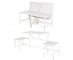 Esschert Design Banco blanco de jardín, BL064
