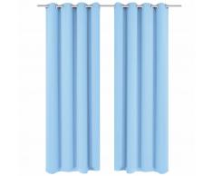 vidaXL Cortinas opacas 2 piezas con ojales de metal 135x245cm turquesa