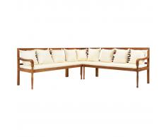 vidaXL Set de sofás de jardín 3 piezas y cojines madera maciza acacia