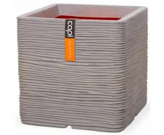 Capi Macetero Nature Rib cuadrado 30x30 cm gris KGRR902