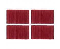 vidaXL Manteles individuales 4 uds Chindi liso algodón burdeos 30x45cm