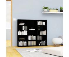 vidaXL Estantería para CD aglomerado negro brillante 102x16x89,5 cm