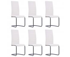 vidaXL Sillas de comedor 6 unidades tela color crema
