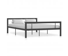 vidaXL Estructura de cama de metal gris y blanco 120x200 cm
