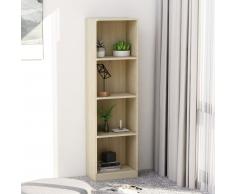 vidaXL Estantería 4 niveles aglomerado color roble Sonoma 40x24x142 cm