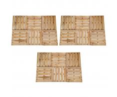 vidaXL Baldosa de porche 18 unidades 50x50 cm madera marrón