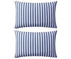 vidaXL Cojines para exterior a rayas 60x40 cm azul marino 2 unidades