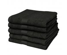 vidaXL Toallas de baño 5 unidades algodón 500 gsm 100x150 cm negras