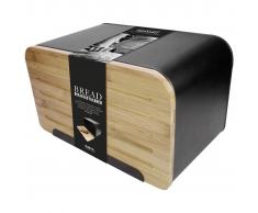 Gusta Panera con tapa de bambú Retro negra 01147950