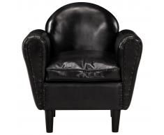 vidaXL Sillón con diseño de cubo cuero auténtico negro 77x65x79 cm