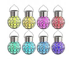 vidaXL Lámparas solares colgantes 8 unidades LED RGB