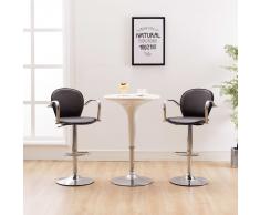 vidaXL Taburete de cocina con reposabrazos cuero sintético marrón