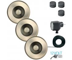 Luxform Focos empotrables de jardín Darwin 3 uds 12 V plateado 81395