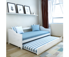 vidaXL Sofá Cama / Diván de Madera Pino Dimensiones 200x90 cm Blanco