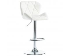 vidaXL Taburete de cocina cuero sintético blanco