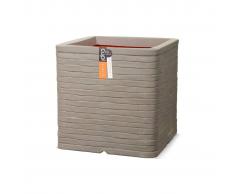 Capi Macetero cuadrado Nature Row 40x40 cm gris KGRRO903