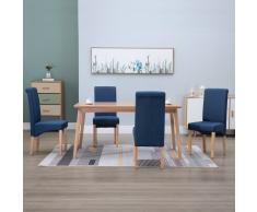 vidaXL Sillas de comedor 4 unidades de tela azul
