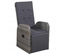 vidaXL Sillón de jardín de ratán sintético 57x73x105 cm gris